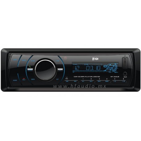 Autoestéreo con reproductor de CD, MP3/USB, AUX y SD Card