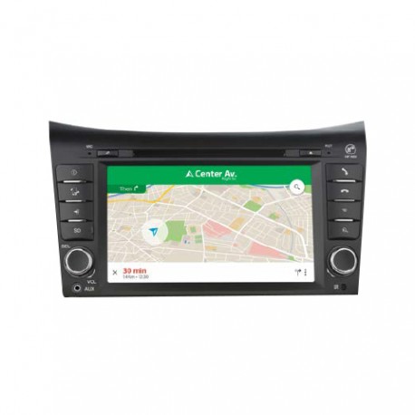 Autoestéreo de CD/MP3/USB/DVD/SD/BT. Pantalla táctil de 8" con carátula desmontable, micrófono externo y espejo de pantalla.
